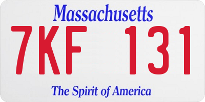 MA license plate 7KF131