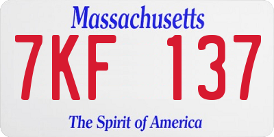 MA license plate 7KF137