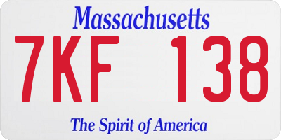 MA license plate 7KF138