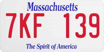 MA license plate 7KF139