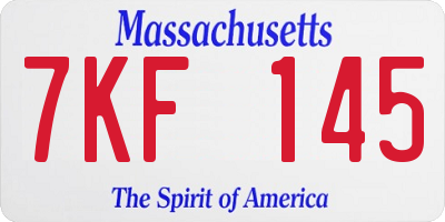 MA license plate 7KF145