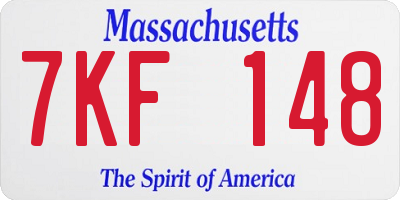 MA license plate 7KF148