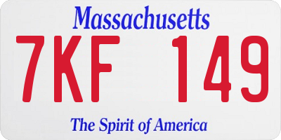 MA license plate 7KF149