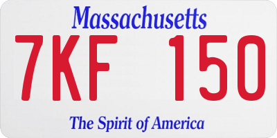 MA license plate 7KF150