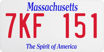 MA license plate 7KF151