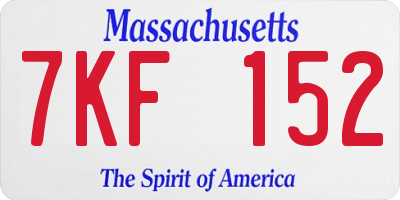 MA license plate 7KF152