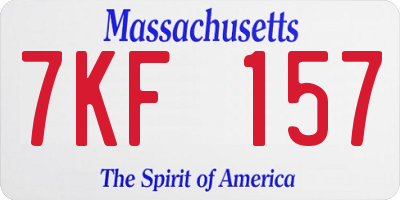 MA license plate 7KF157