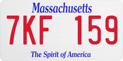 MA license plate 7KF159