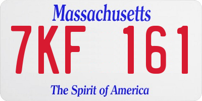MA license plate 7KF161