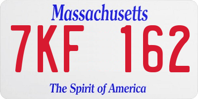 MA license plate 7KF162