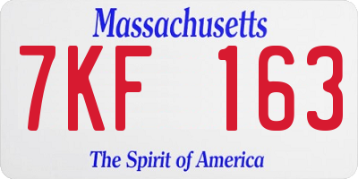 MA license plate 7KF163