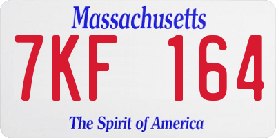 MA license plate 7KF164