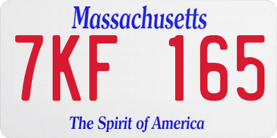 MA license plate 7KF165