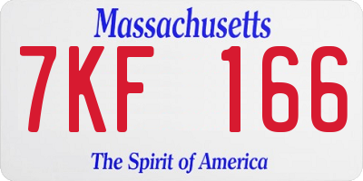 MA license plate 7KF166