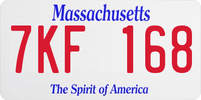 MA license plate 7KF168