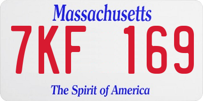 MA license plate 7KF169