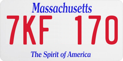 MA license plate 7KF170