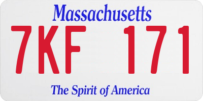 MA license plate 7KF171