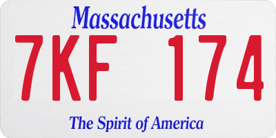 MA license plate 7KF174