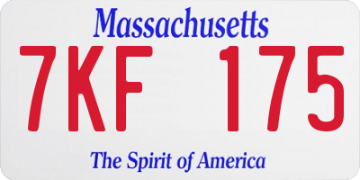 MA license plate 7KF175
