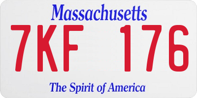 MA license plate 7KF176
