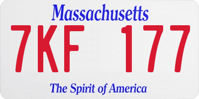 MA license plate 7KF177