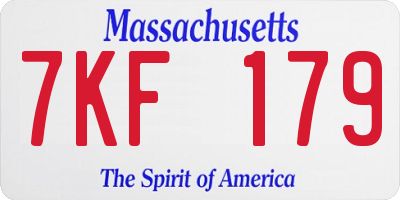 MA license plate 7KF179