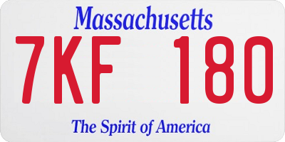 MA license plate 7KF180