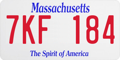 MA license plate 7KF184