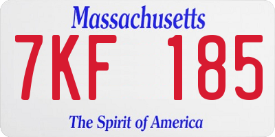MA license plate 7KF185