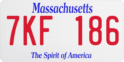 MA license plate 7KF186