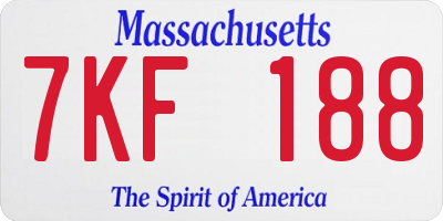 MA license plate 7KF188