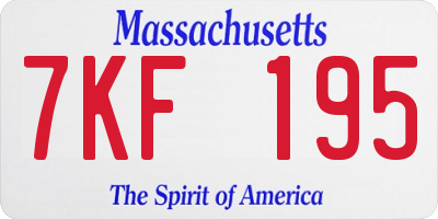 MA license plate 7KF195