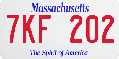 MA license plate 7KF202