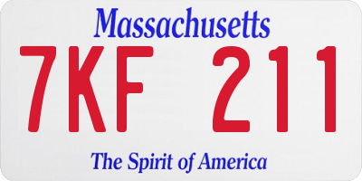 MA license plate 7KF211