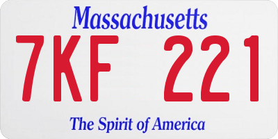 MA license plate 7KF221
