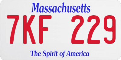 MA license plate 7KF229