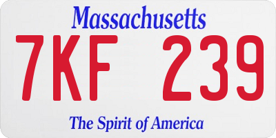MA license plate 7KF239