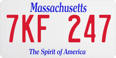MA license plate 7KF247