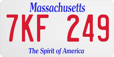 MA license plate 7KF249