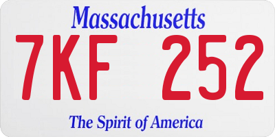 MA license plate 7KF252
