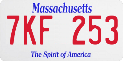 MA license plate 7KF253