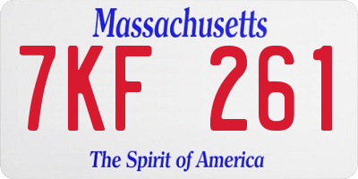 MA license plate 7KF261