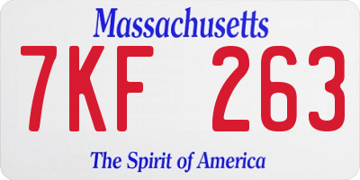 MA license plate 7KF263