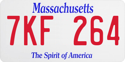 MA license plate 7KF264