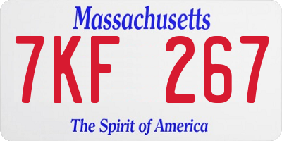 MA license plate 7KF267