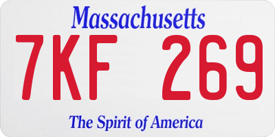 MA license plate 7KF269