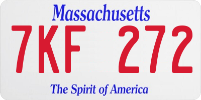 MA license plate 7KF272