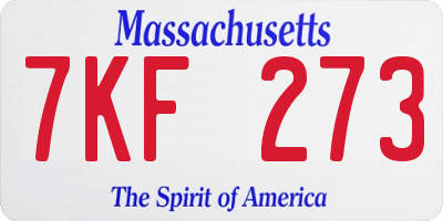 MA license plate 7KF273