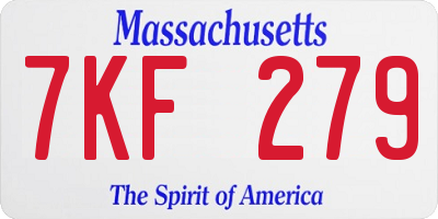 MA license plate 7KF279